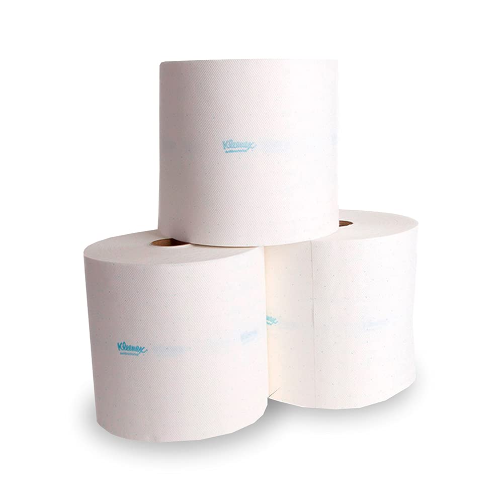 Toalla en Rollo para Manos Kleenex Antibacterial, Caja con 6 Rollos de 160 Metros, con Impresión, Kimberly Clark Professional.