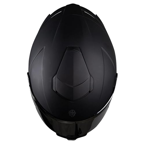 KOV Casco Buster Integral Negro Mate Deportivo ALERON AERODINAMICO para Moto Certificado Dot