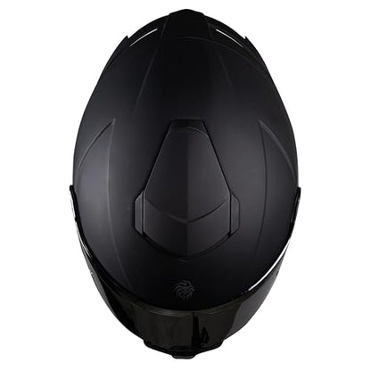 KOV Casco Buster Integral Negro Mate Deportivo ALERON AERODINAMICO para Moto Certificado Dot