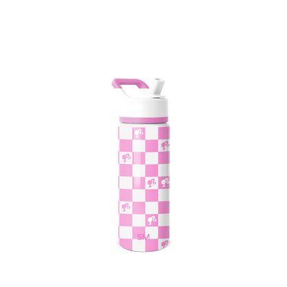 Simple Modern Summit Botella de Agua para Niños 14oz con Popote - 0.5 Litros - Mattel: Barbie Checkmate