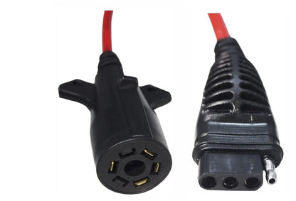 MAXXHAUL Adaptador de Enchufe de Remolque de 7 Vías Redondo a 4 Vías Plano 70086, 45.7-91.4 cm, Rojo