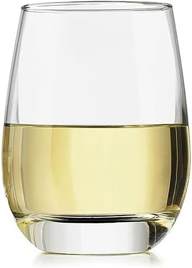Libbey 231 - Juego de 12 copas de vino sin tallo, transparentes, de calidad de restaurante, juego de copas de vino tinto y blanco, para grandes reuniones y eventos.