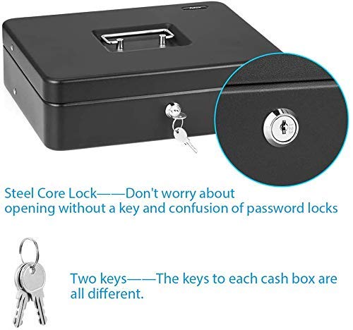 SentrySafe CB-12 - Caja de Dinero con charola y Cerradura para Llaves, Color Negro
