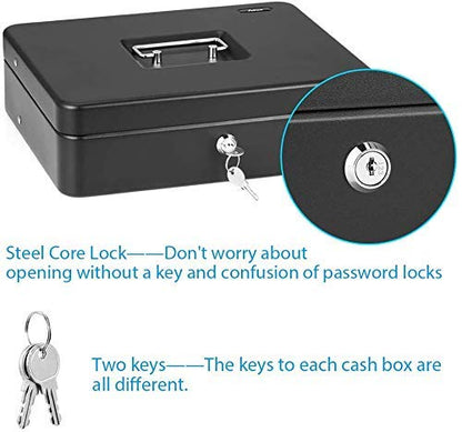 SentrySafe CB-12 - Caja de Dinero con charola y Cerradura para Llaves, Color Negro