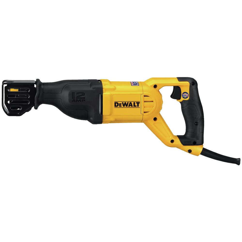 DEWALT Sierra alternativa, 12 amperios, 2.900 RPM, abrazadera de hoja de 4 posiciones, gatillo de velocidad variable, con cable (DWE305), grande