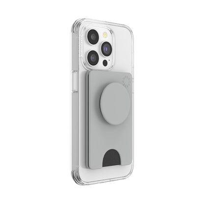 PopSockets - Funda para teléfono con asa expansible para teléfono, tarjetero, gris tecnológico
