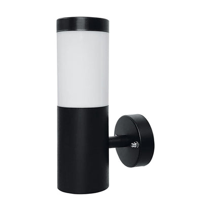 Luminaria de Pared Artlite Cilindrica, Acero Inoxidable Resistente a uso en Exterior, Base E26/E27, Negro Mate
