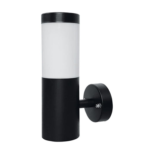 Luminaria de Pared Artlite Cilindrica, Acero Inoxidable Resistente a uso en Exterior, Base E26/E27, Negro Mate