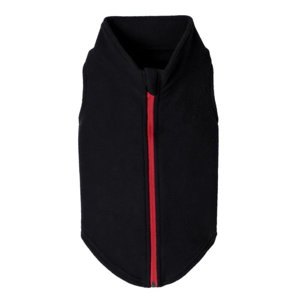 Gooby Suéter de Forro Polar con Cremallera para Perro - 2X-Large chest (~25.5") - Negro