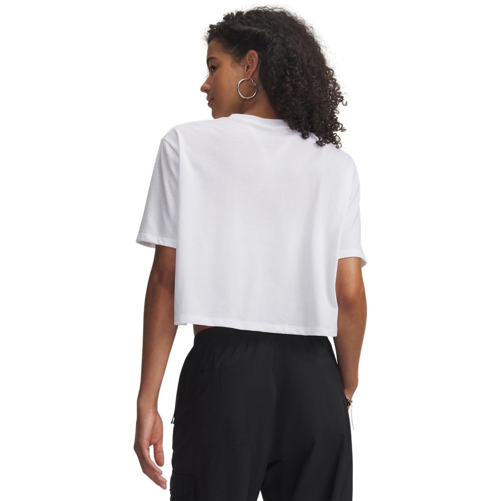 Under Armour Playera Manga Corta Deportiva WM Crop para Mujer Talla CH Color Blanco