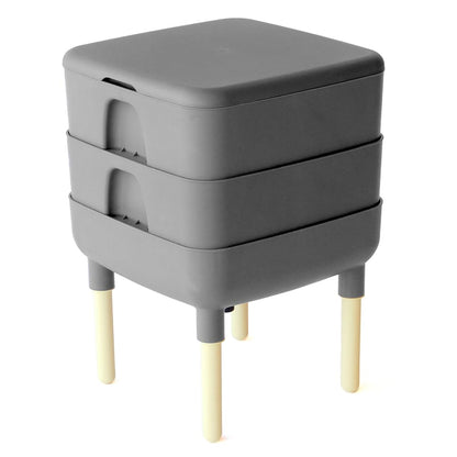 FCMP Outdoor - The Essential Living Composter, compostador de Gusano de 2 bandejas, Gris