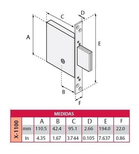 Cerradura Alta Seguridad X-1100 Cromo Tetra Phillips