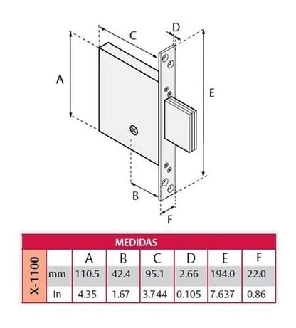 Cerradura Alta Seguridad X-1100 Cromo Tetra Phillips