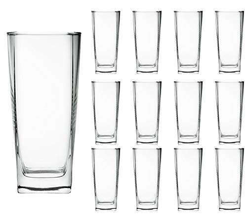 Luminarc 307-4903 Set 6 Vasos Highball con Forma Cuadrada de Vidrio Transparente, Colección Sterling, Ideal para Agua o Todo Tipo de Bebidas, Vasos Con Base Plana, 300 ml