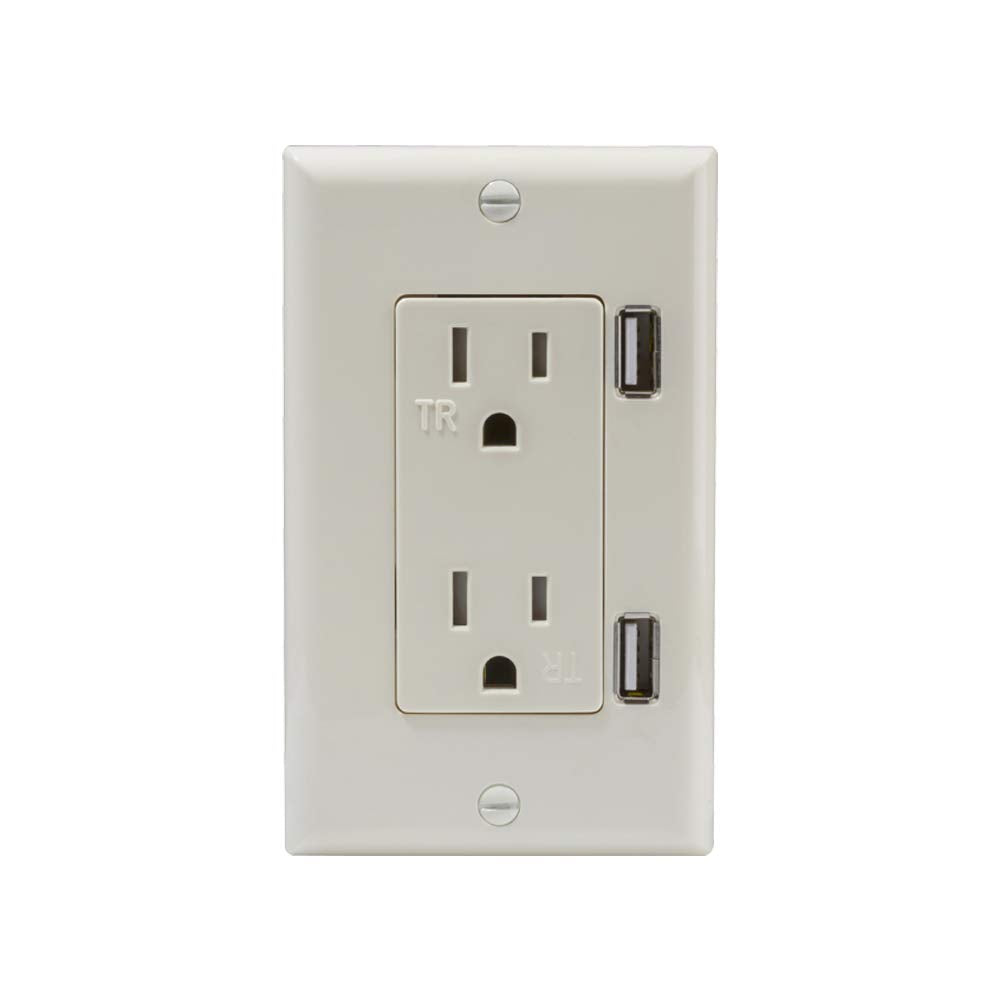 Estevez DUP-USB-1521 Contacto Dúplex con Puerto USB, Blanco Marfil