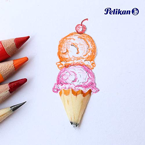 Pelikan Lápices de Colores Redondos con 24 Piezas, Colores Surtidos, Mina de 4mm y Caja de Cartón