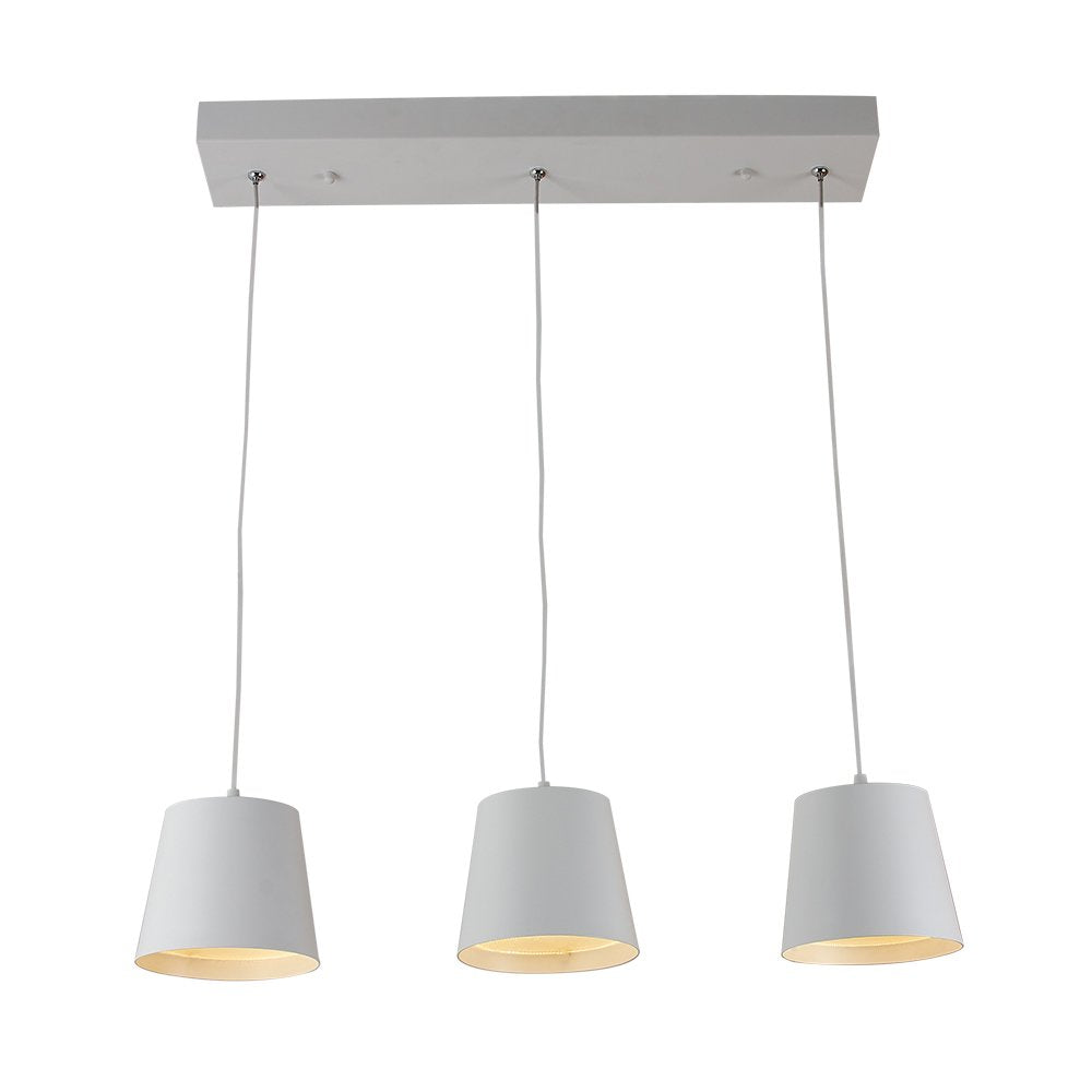 Tecnolite Lámpara Colgante LED, Iluminación de Sala, Luz Colgante de Techo Moderno, Color Blanco/ Lámina de Acero, 100 - 240 V, 26 W, Luz Cálida 3 000 k,