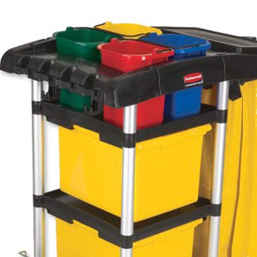 Rubbermaid Commercial Products – Cubeta para Carro de Limpieza, Codificación por Colores, Contiene Botella Rociadora y Paño de Microfibra para Limpieza Rápida, Capacidad de 4,7 L, Amarillo 1857374