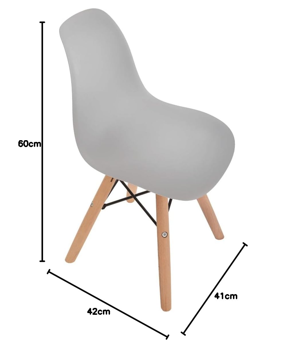 DUDUK 2 sillas Eames: Juego de 2 sillas Infantiles Modernas para niños pequeños (Blancas, Grises y Rosa)