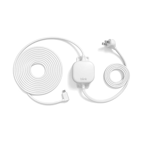 Adaptador de corriente Blink de 13 pies resistente a la intemperie para Blink Mini 2 y 2K+, Blink Arc, Blink Outdoor 4 y 2K+ (blanco)
