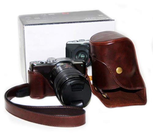 MegaGear "Ever Ready" Protective Leather Camera Case, Bag for Case for Panasonic GF6 with 14-42 & 45-150 Lens (Dark Brown)