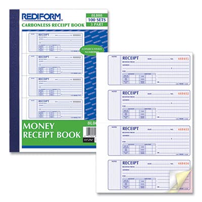 Rediform - Libros de recibos (RED8L808), color azul 28 x 19,4 cm