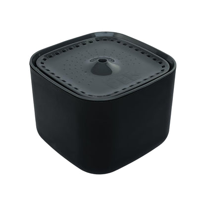 Fancy Pets Bebedero Automático para Perros y Gatos, 3L, con Filtro de Carbón Activado, Agua Fresca, Recirculación Silenciosa, Diseño Cubo Negro