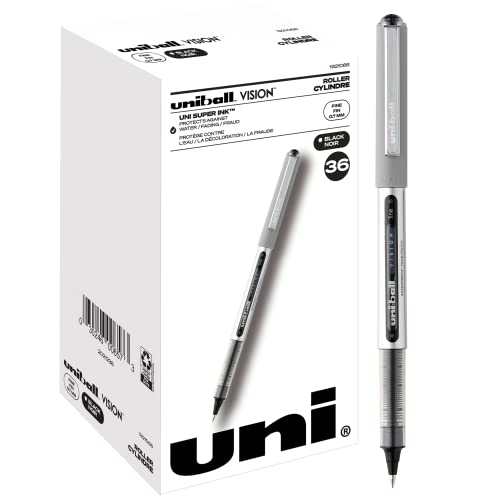 Uni-ball Air Bolígrafos de punta redonda, punta fina (0.7 mm), Fine Point, Negro, 36-Count