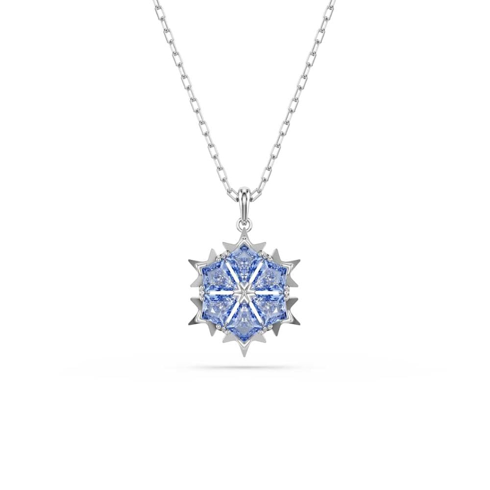 Swarovski Conjunto Magic, Copo de nieve, Azul, Baño de rodio