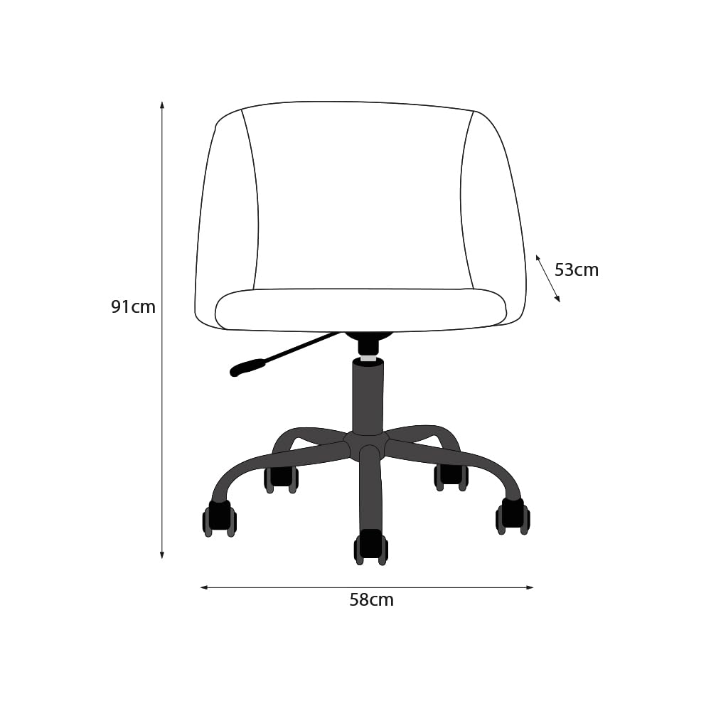 Alterego Silla de Oficina Giratoria Bliss en Terciopelo Gris con Altura Ajustable y Asiento Acolchado