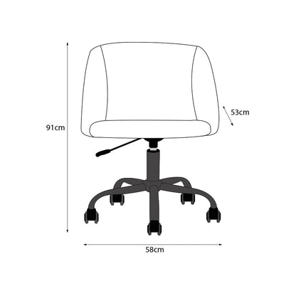 Alterego Silla de Oficina Giratoria Bliss en Terciopelo Gris con Altura Ajustable y Asiento Acolchado