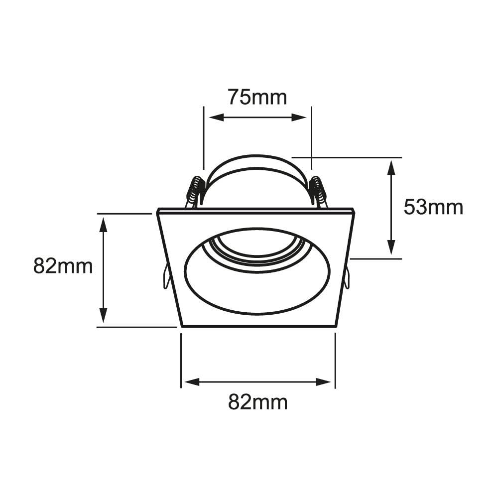 Tecnolite Lámpara Downlight Empotrable, Potencia Máx. 60 W, Base GX5.3, Foco MR16 no incluido