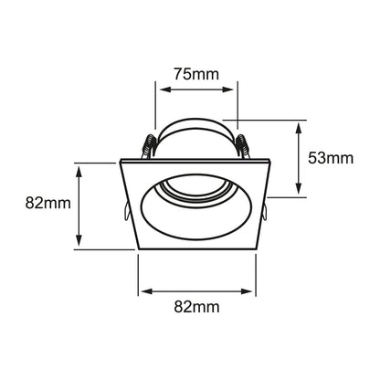 Tecnolite Lámpara Downlight Empotrable, Potencia Máx. 60 W, Base GX5.3, Foco MR16 no incluido