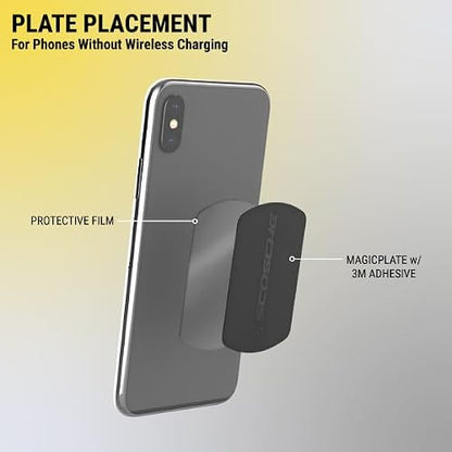 Scosche MPLT44THK2-BP0 MagicMount - Kit de Placa de Metal de Repuesto para teléfono, Placas de Metal Gruesas Extra Fuertes para Soporte magnético para teléfono Celular para Automóvil, Universal con Todos