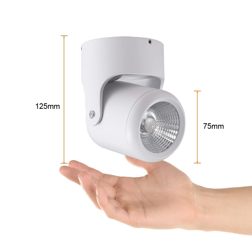 Tecnolite Lámpara Spot LED de Sobreponer Dirigible 10 W, Luz Suave Cálida, IRC 90, LED integrado