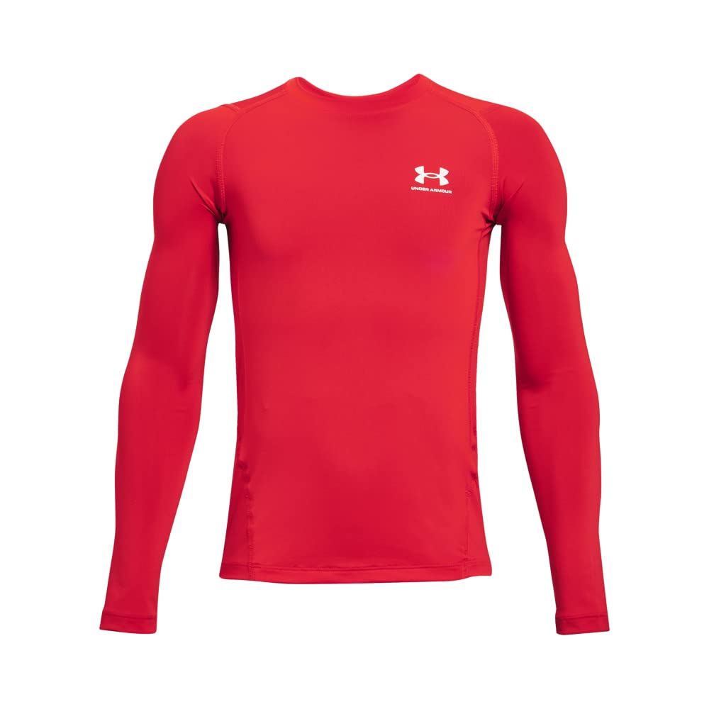 Camiseta Manga Larga Under Armour HeatGear para Niño - G - Rojo (Red - White - 600)