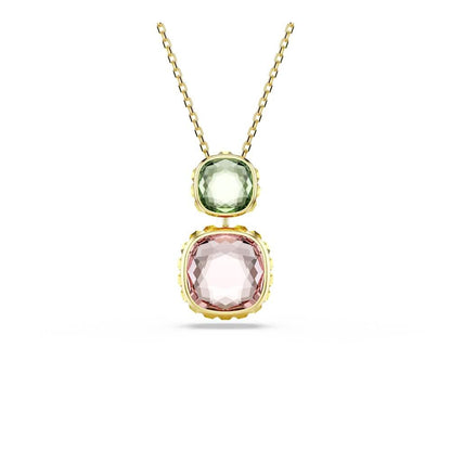 Swarovski Colgante Chroma, Talla cojin, Multicolor, Baño tono oro