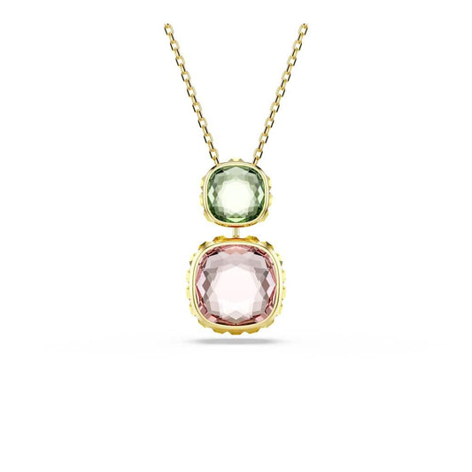 Swarovski Colgante Chroma, Talla cojin, Multicolor, Baño tono oro