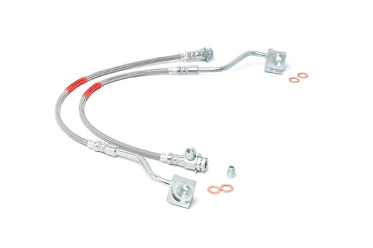 Rough Country Líneas de freno delanteras de acero inoxidable para 80-96 F-150/Bronco | 4-6 pulgadas - 89310S