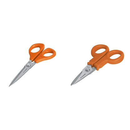 Truper TIOF-6, Tijera para oficina 6-1/2", de acero inoxidable + TIOF-5, Tijera para oficina 5-1/2", de acero inoxidable