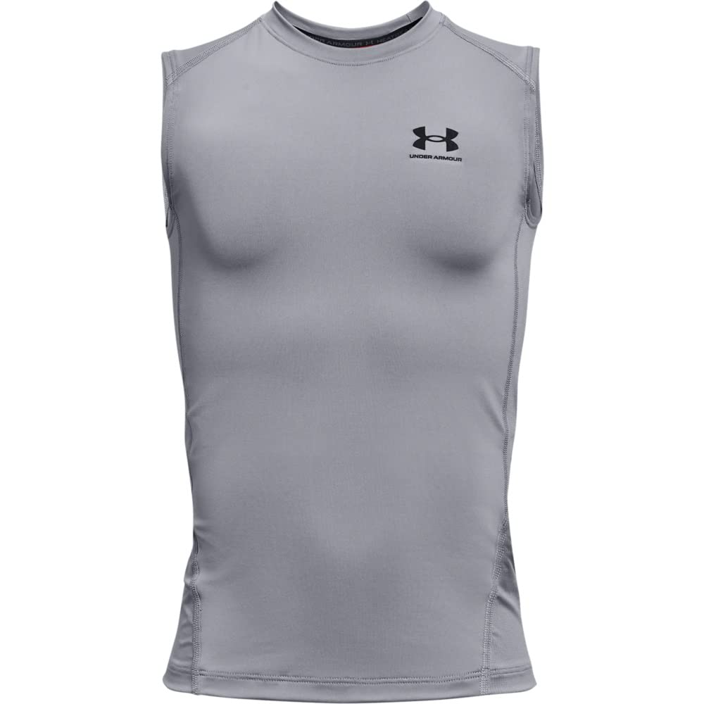 Under Armour Playera sin Mangas Heatgear Armour CamisaNiños - XL - Acero (035) - Negro