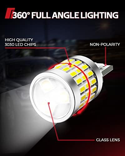 Torchbeam 912 921 T15 Foco LED de Marcha Atrás 1800 Lúmenes 6000K Xenón Blanco Superbrillante, Paquete de 2