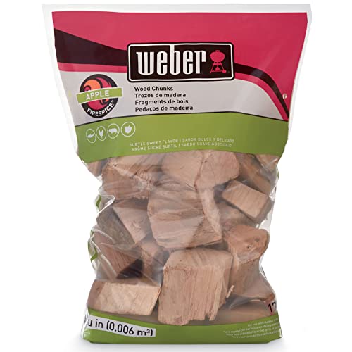 Weber - Trozos De Madera De Manzana, 350 Pulgadas Cúbicas (0,006 Metros Cúbicos)