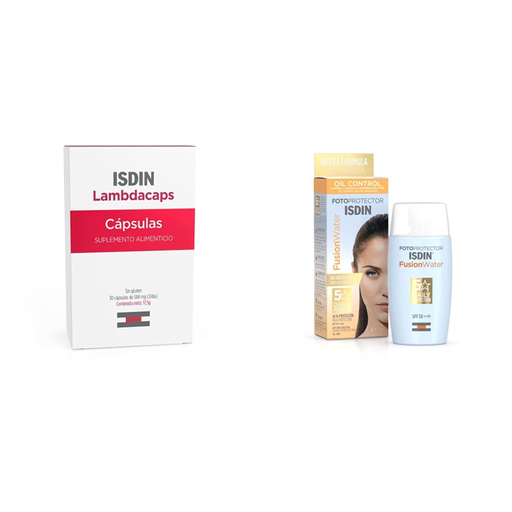 ISDIN Lambdacaps Suplemento Alimenticio para el Cabello, 30 Cápsulas - Suplemento Alimenticio+ Fotoprotector Fusion