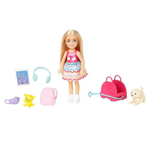 Barbie Muñeca Chelsea Viajera con más de 5 Accesorios para niñas de 3 años en adelante