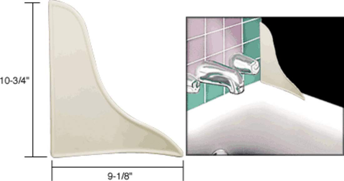 Prime-Line M 6086 - Protector contra salpicaduras para tina, 9 pulgadas x 10-0.75 pulgadas, plástico, blanco