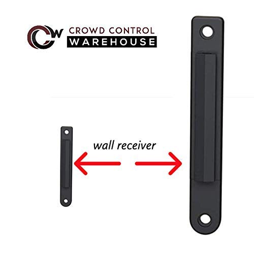 Multitudes Control Warehouse - Barrera retráctil para cinturón de pared, 11 pies, cinturón negro