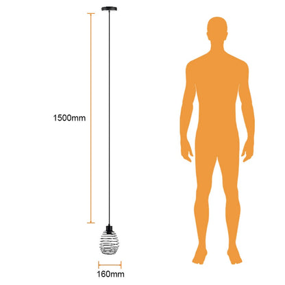 Tecnolite Lámpara Colgante de Metal 1.50 m de Altura, Potencia Máx. 60 W, 1 Base E27, No incluye foco