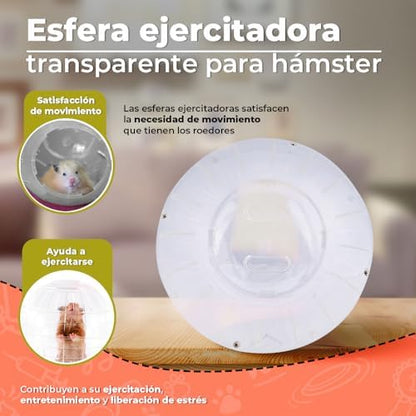 Red Kite Esfera Ejercitadora para Hámpster, Ratones, Ratas, Cuyos y Pequeños Mamíferos, Mediana de Plástico Transparente con 18 centímetros de Diámetro