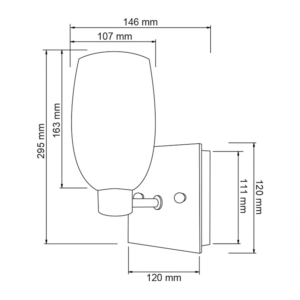 Tecnolite Lámpara de Pared Arbotante, Potencia Máx. 60 W, Base E27, No incluye foco